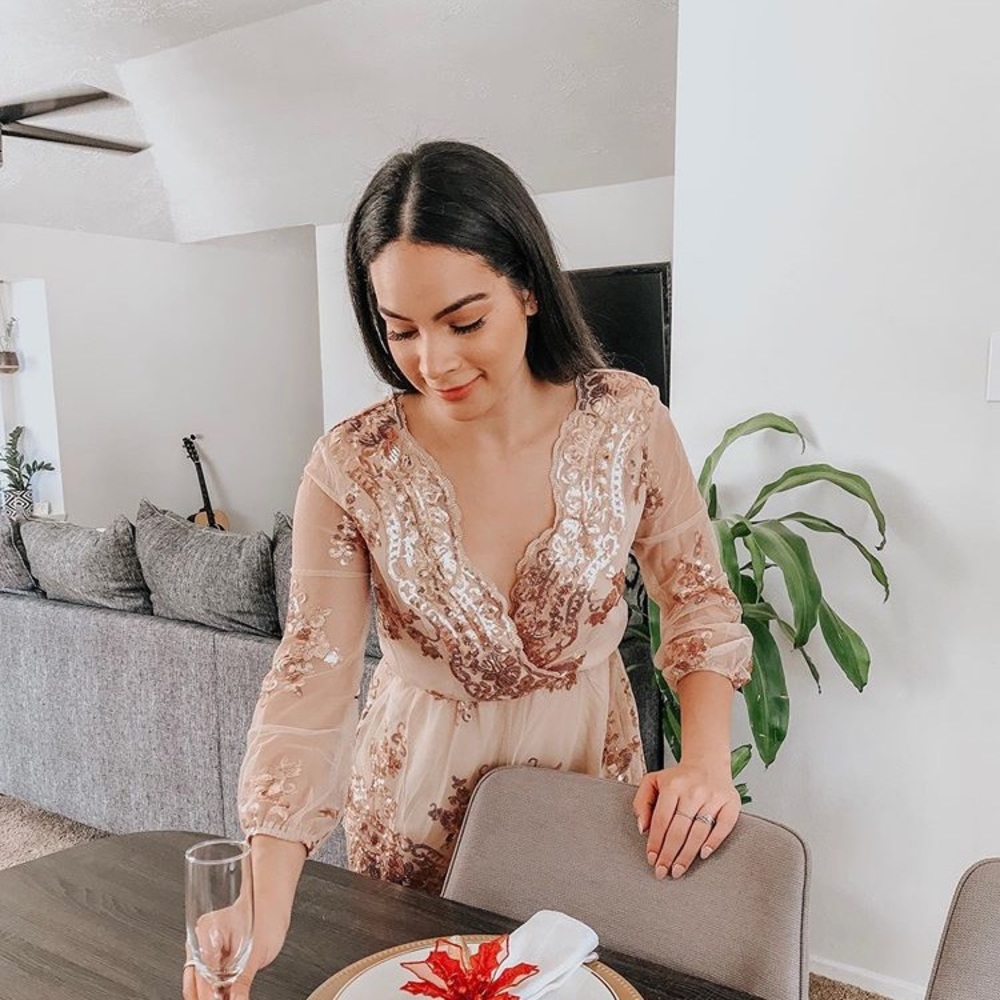 Sequin + Lace Romper